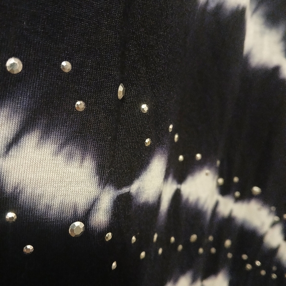 Never worn INC black tye dye tapered maxi dress with detail studs size petite/m - Picture 3 of 7